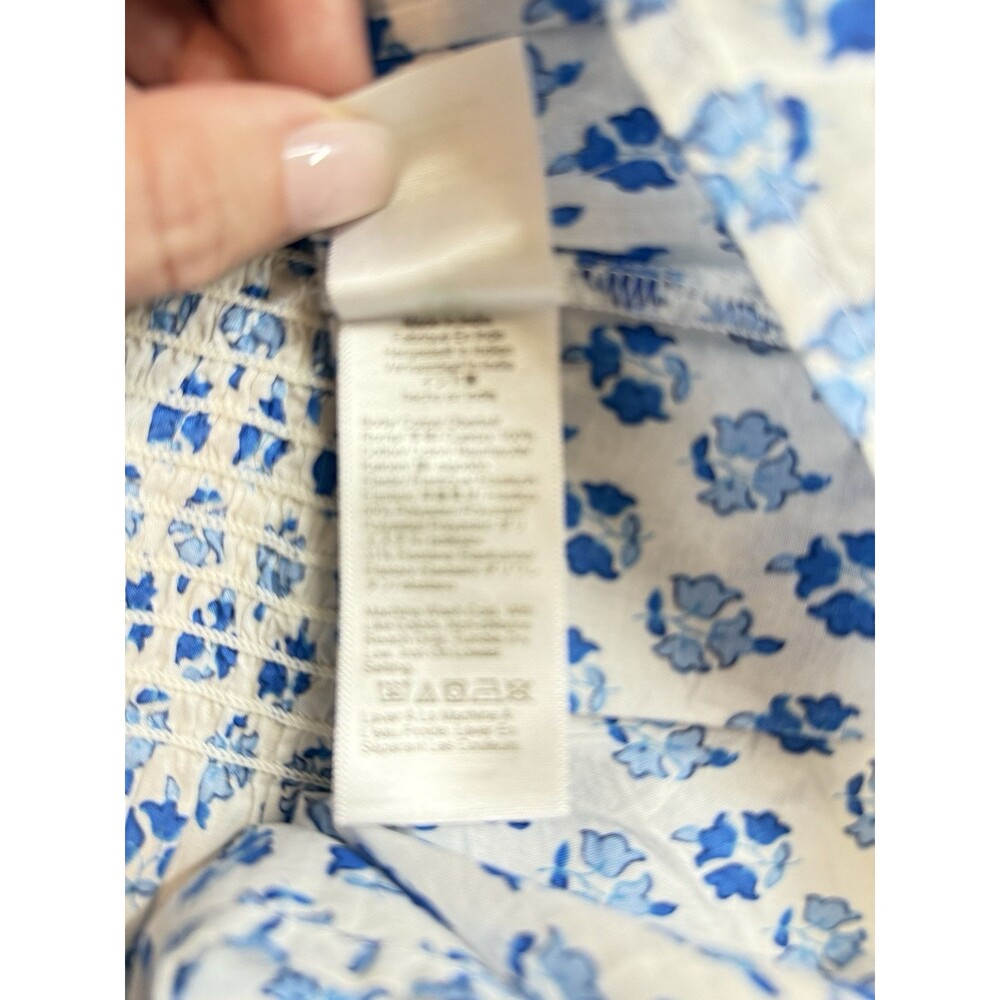NWT J.Crew Smocked Tie-Shoulder Floral Cotton Tank – Size M - Picture 8 of 9